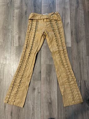 I.AM.GIA Tan Lace-Up Flare Jeans